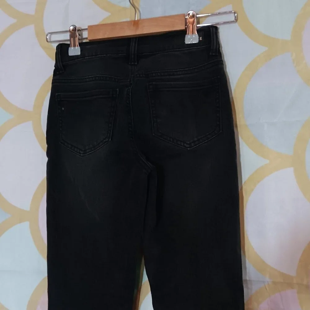 Justice Brand Fashion Jeans Size 10 Girls Washed Black‎ Fringe Hem NWT